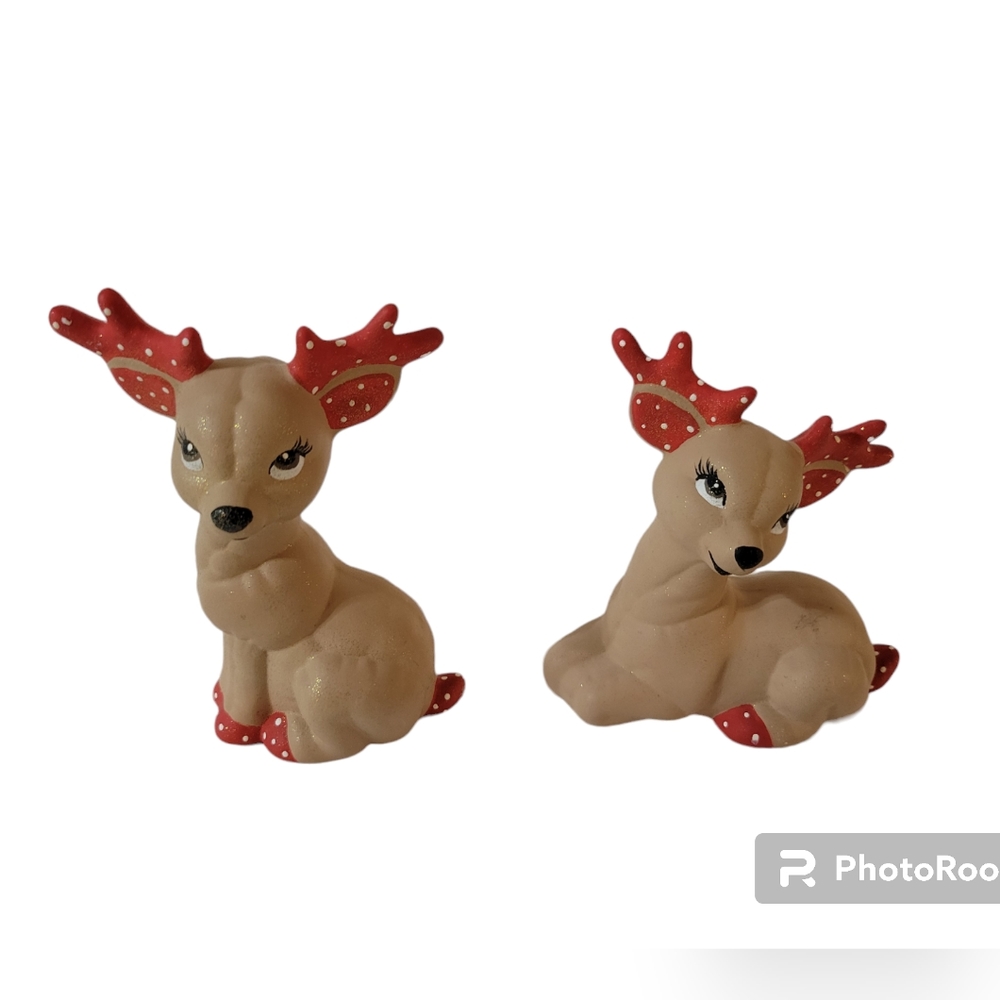 Vintage Holland Mold Ceramic Deer Set Of 2